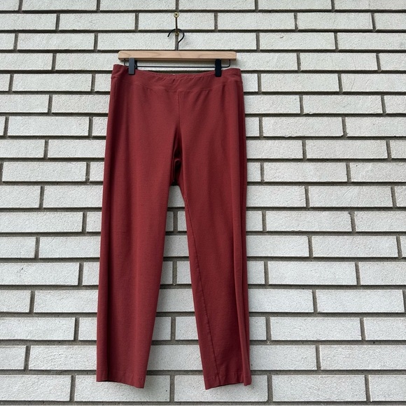 Eileen Fisher Washable Stretch Crepe Pant Slim Ankle Terracotta - Picture 2 of 8